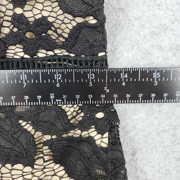 VTG Charlotte Russe Black Lace Nude Illusion Dress Size M Juniors Whimsigoth Y2K - Picture 6 of 9